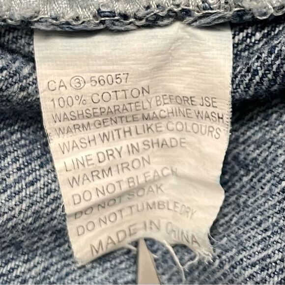 Princess Polly Wide Leg Distressed Raw Hem Cropped Jeans Medium Wash Size 6 - Picture 9 of 10